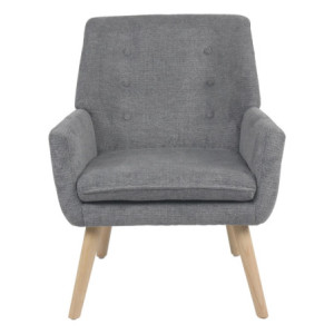 Zoom Poltrona Michelle In Tessuto Grigio Gambe Legno Naturale