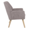 Poltrona Michelle Tessuto Tortora Gambe Legno Naturale Design