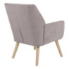 Poltrona Michelle Tessuto Tortora Gambe Legno Naturale Design