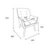 Poltrona Michelle Tessuto Tortora Gambe Legno Naturale Design