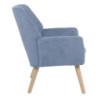 Poltrona Michelle Tessuto Blu Gambe Legno Naturale Design