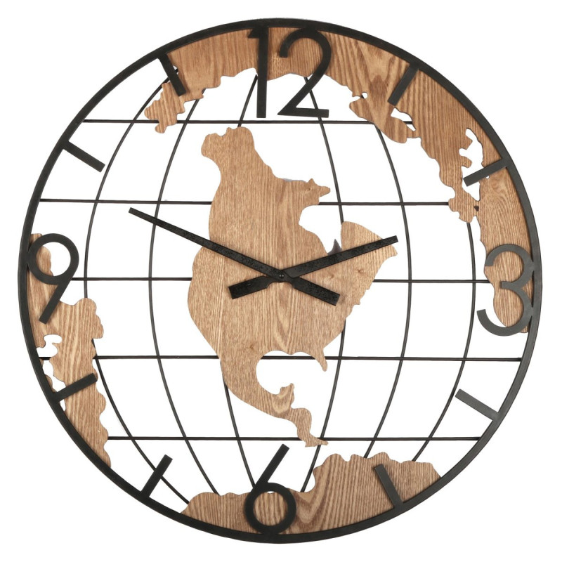 Orologio da Parete Globe Ø60 cm Metallo e MDF Moderno