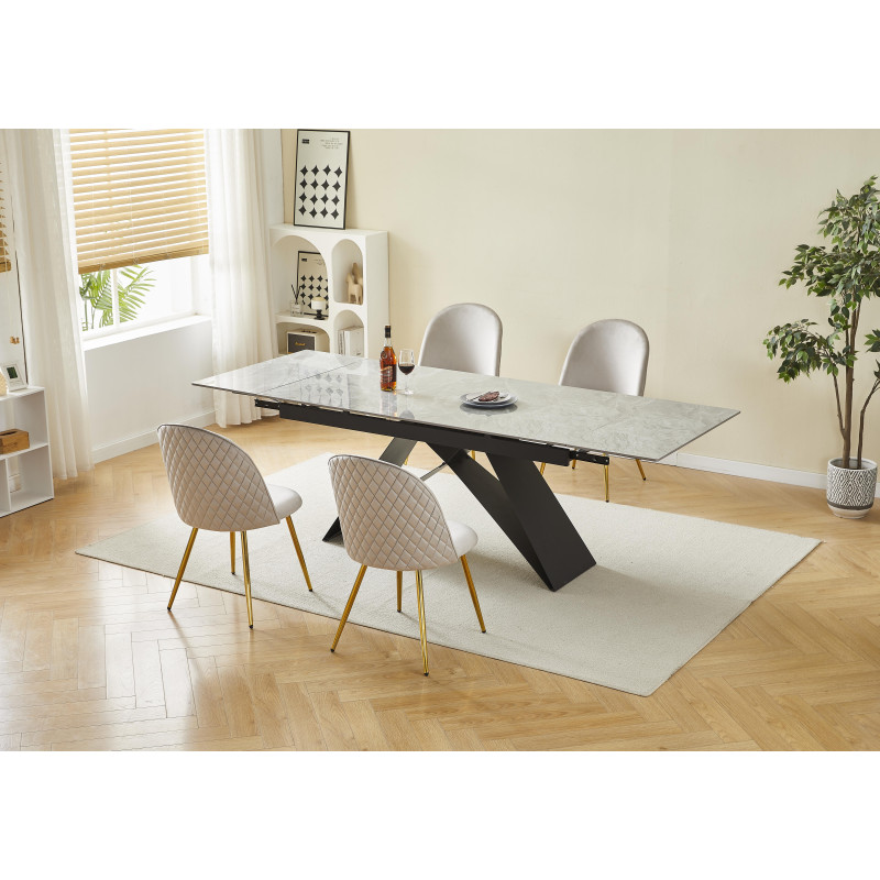 Tavolo Allungabile Darren Grigio Chiaro 160/240x90 cm Moderno