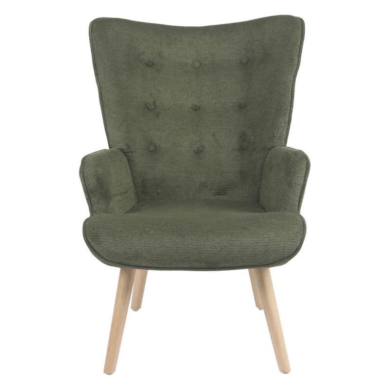 Poltrona Rijeka Verde 75x68x96 cm Gambe Legno Naturale