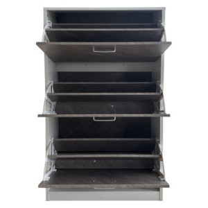 Zoom Scarpiera 3 Ante Struttura Bianca + Ante Marrone Effetto Pietra