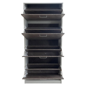 Zoom Scarpiera 4 Ante Struttura Bianca + Ante Marrone Effetto Pietra