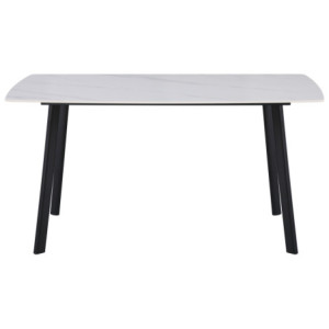 Zoom Tavolo Quincy Dimensione 150x85x75 Top In Ceramica Amica Bianco Marmo Lucido