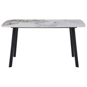 Zoom Tavolo Quincy Dimensione 150x85x75 Top In Ceramica Amica Marrone Marmo Lucido