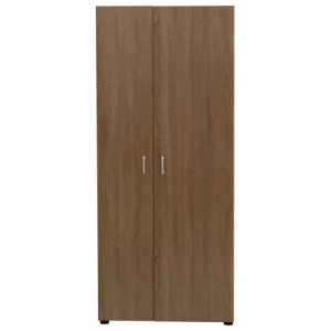 Armadio Multiuso 77x34x180 Colore Quercia 2 Ante E 5 Ripiani