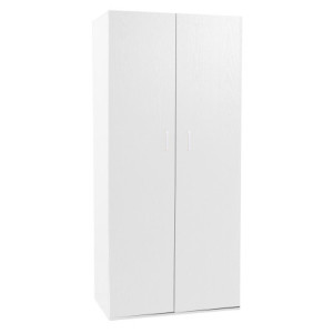 Armadio 2 Ante E 4 Ripiani 60x34x180cm Bianco Legno