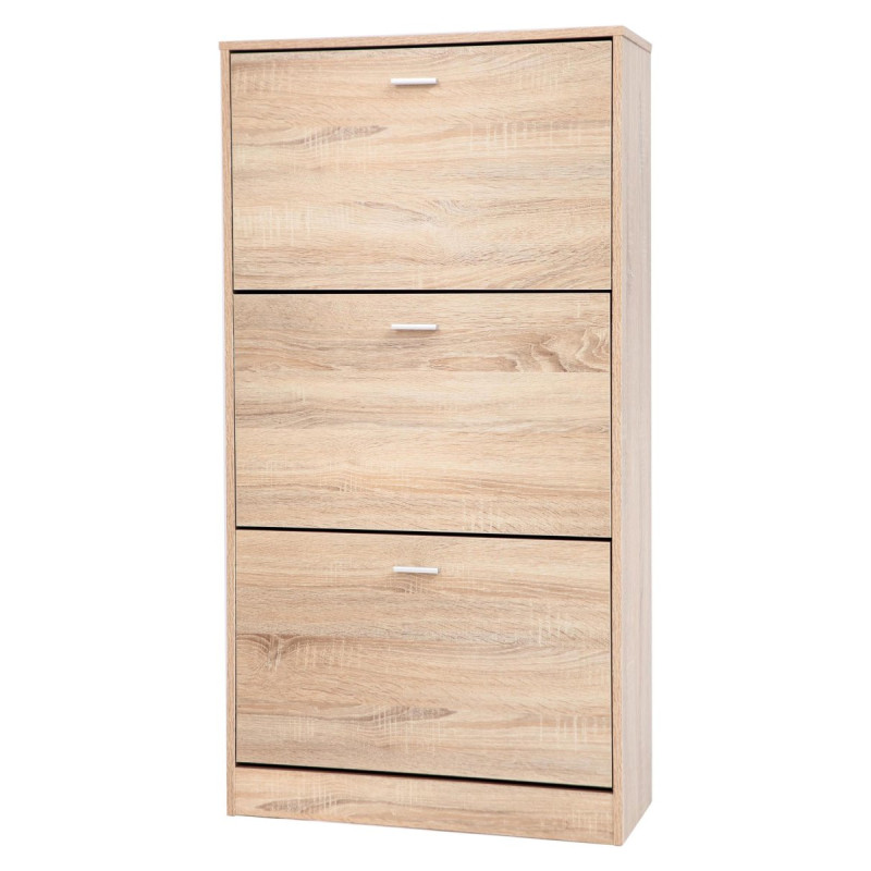 Scarpiera Slim 3 Ante 60x17x118 cm Quercia Salvaspazio