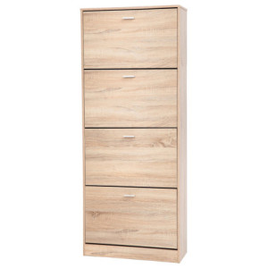 Scarpiera Slim 4 Ante 60x17x153 Colore Quercia