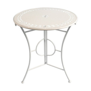 Tavolo Corte D60xh70 Cm In Metallo Colore Crema