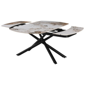 Zoom Tavolo Ryder 140(200)x90x76cm Top Ceramica Amica Marrone Marmorizzato Lucido