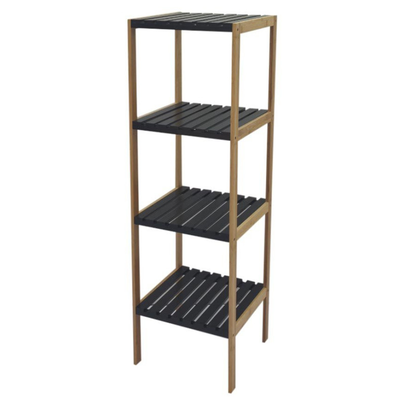 Scaffale Axis 34x33x110 cm in MDF Bamboo Nero e Naturale