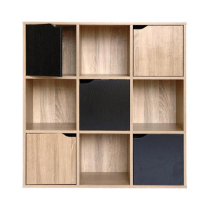 Libreria 5 Ante+4 Vani Miracle Naturale + Nero