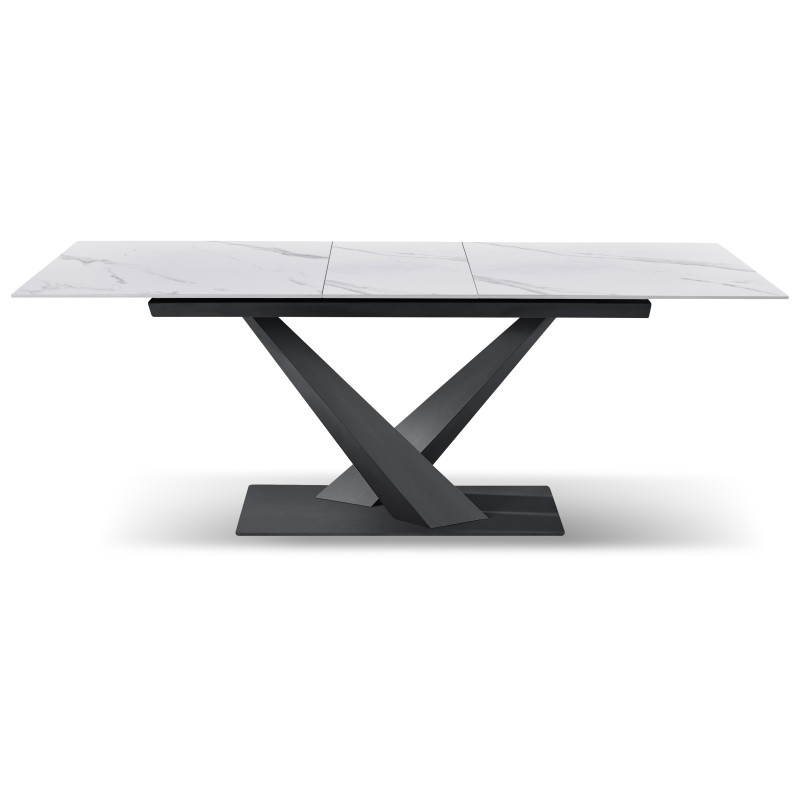 Tavolo Allungabile Oliver 160/200x90x75 cm Ceramica Bianco Marmo