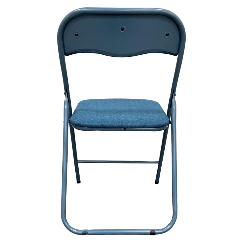 Set di 6 Sedie Pieghevoli Syria in Tessuto Poliestere Blu Pratica e Moderna