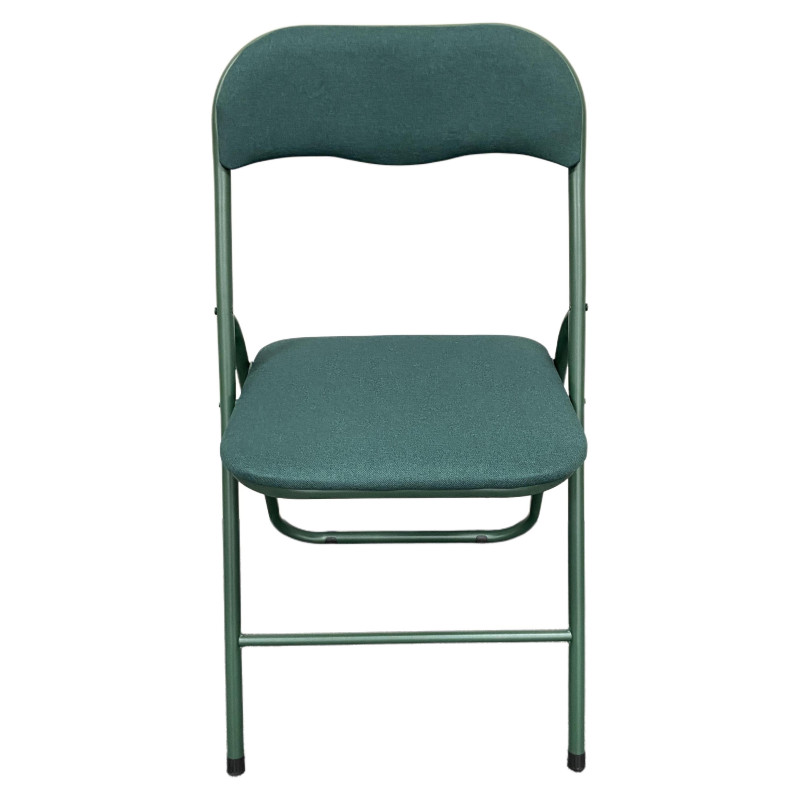 Set di 6 Sedie Pieghevoli Syria in Tessuto Poliestere Verde Scuro