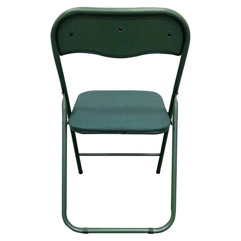 Set di 6 Sedie Pieghevoli Syria in Tessuto Poliestere Verde Scuro