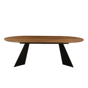 Tavolo Fisso Tyler 220x110x76cm Top Naturale Gambe Nere