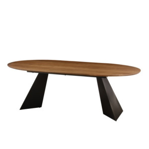 Zoom Tavolo Fisso Tyler 220x110x76cm Top Naturale Gambe Nere