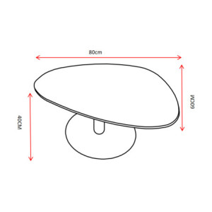 Zoom Tavolino Plectrum 80x60x40cm Grigio Marmorizzato E Base Nera