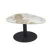 Tavolino Plectrum 80x60x40 cm Marrone Marmorizzato Base Nera