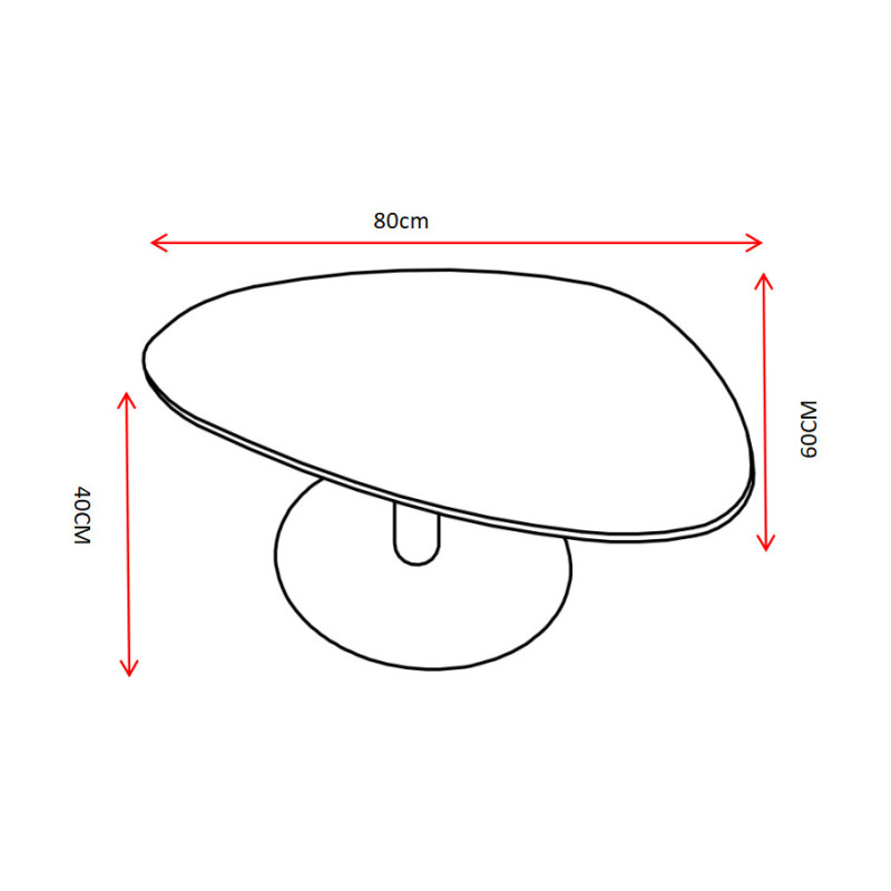 Tavolino Plectrum 80x60x40 cm Marrone Marmorizzato Base Nera
