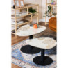 Tavolino Plectrum 80x60x40 cm Marrone Marmorizzato Base Nera