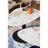 Tavolino Plectrum 80x60x40 cm Marrone Marmorizzato Base Nera