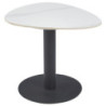 Tavolino Drop 60x50x50 cm Bianco Marmorizzato e Nero Moderno