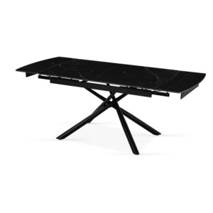 Zoom Tavolo Helsinki 140(200)*90*76 Top In Ceramica Amica Nero Opaco