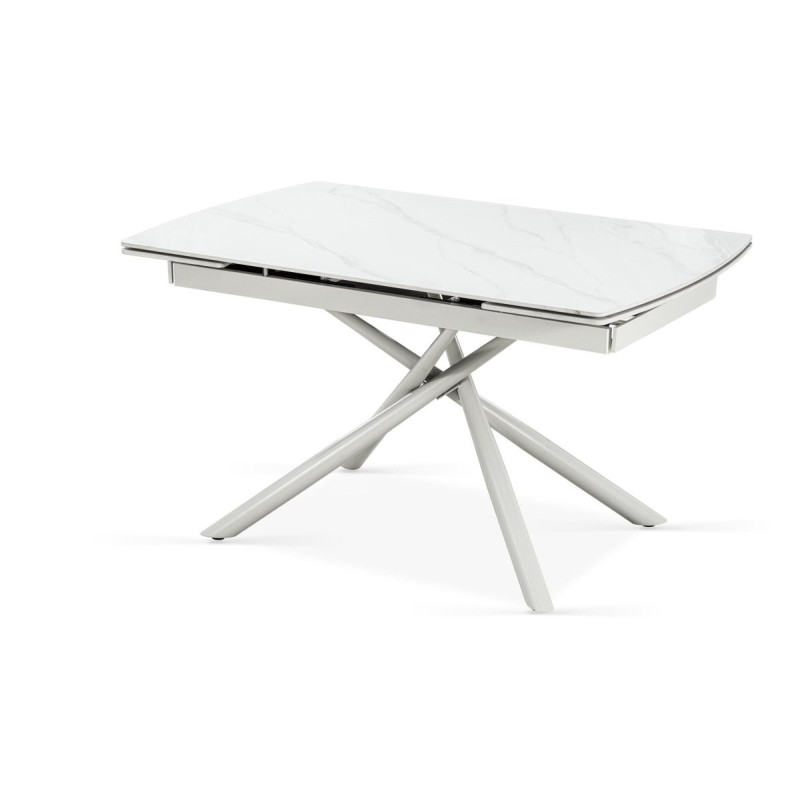 Tavolo Helsinki 140(200)*90*76 Top In Ceramica Amica Bianco Lucido