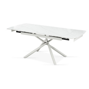 Zoom Tavolo Helsinki 140(200)*90*76 Top In Ceramica Amica Bianco Lucido