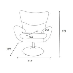 Zoom Poltrona Melania In Tessuto Tortora Dimensione 79x71x98cm