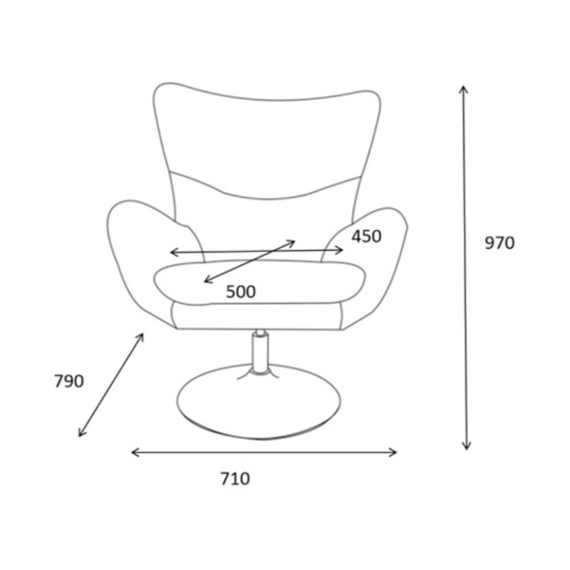 Poltrona Melania Tessuto Sabbia 79x71x98 cm Classica Elegante