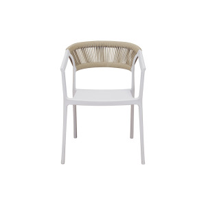 Zoom Sedia Lione Polipropilene Bianco E Corda Per Esterni Beige Moia