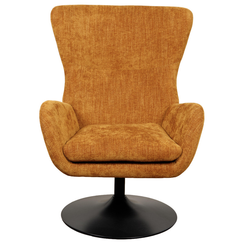 Poltrona Melania Tessuto Ocra 79x71x98 cm Classica Elegante