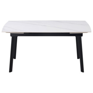 Tavolo Allungabile Quincy 150(210)x85x75cm Top Ceramica Amica Bianco Marmo Lucido
