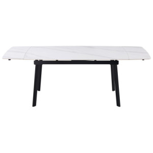 Zoom Tavolo Allungabile Quincy 150(210)x85x75cm Top Ceramica Amica Bianco Marmo Lucido