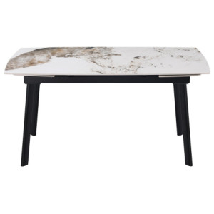 Tavolo Allungabile Quincy 150(210)x85x75cm Top Ceramica Amica Marrone Marmo Lucido