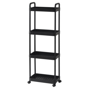 Carrello Cucina Andy Nero Dimensione 36x25x75 Cm