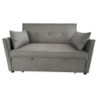 Divano Letto Steven Tessuto Grigio Scuro 130x86x80 cm Moderno