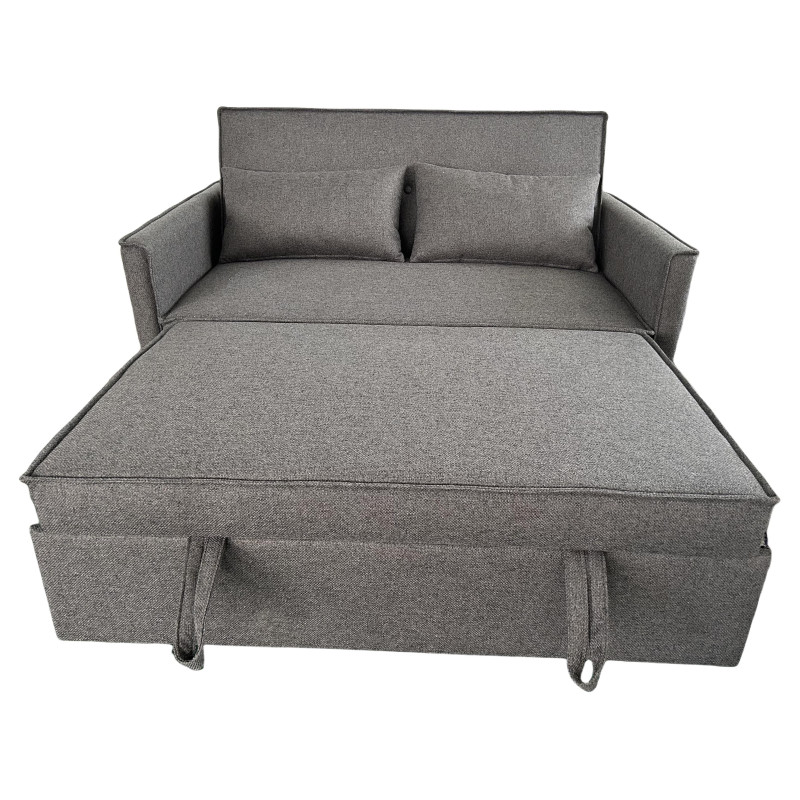 Divano Letto Steven Tessuto Grigio Scuro 130x86x80 cm Moderno