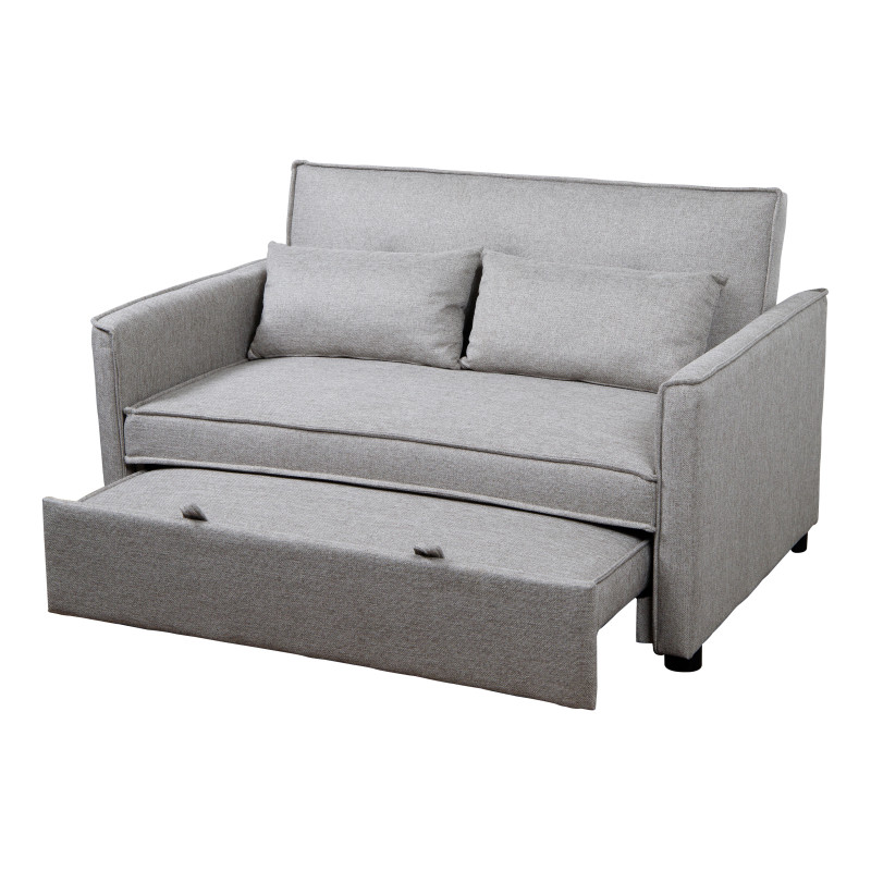 Divano Letto Steven Tessuto Beige 130x86x80 cm Moderno