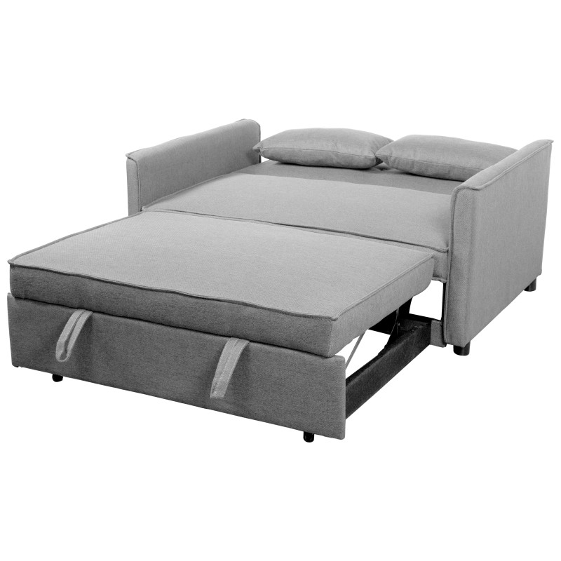 Divano Letto Steven Tessuto Beige 130x86x80 cm Moderno