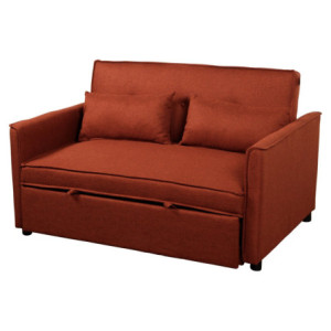 Divano Letto Steven In Tessuto Rosso Dimensione 130x86x80cm
