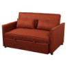 Divano Letto Steven Tessuto Rosso 130x86x80 cm Moderno