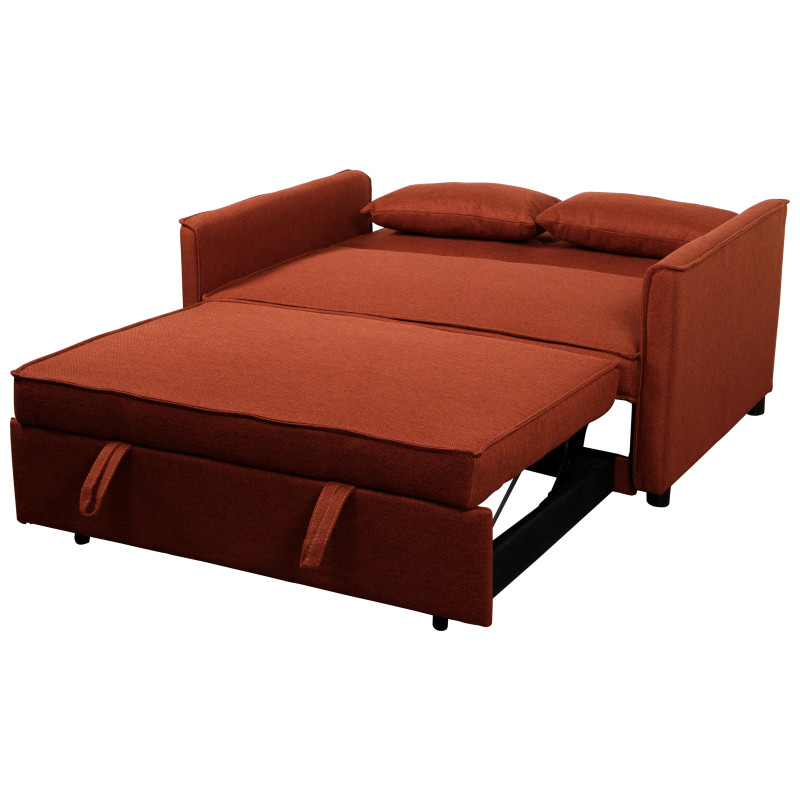 Divano Letto Steven Tessuto Rosso 130x86x80 cm Moderno